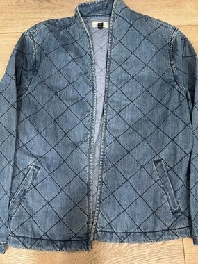 Quilted Light Blue Denim Jacket - Women
